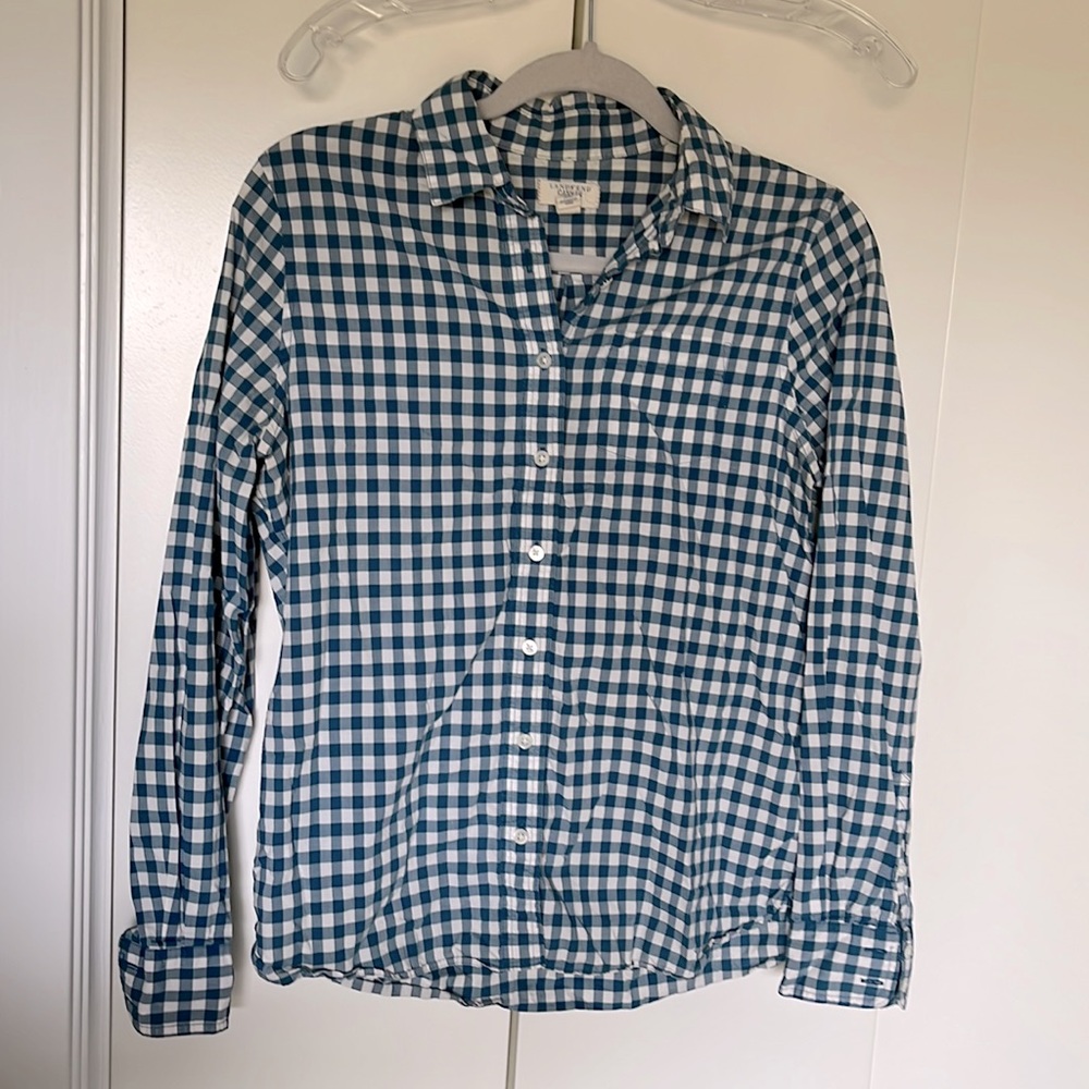 Lands End gingham button down